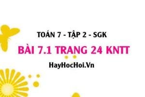 Bài 7.1 trang 24 Toán 7 Tập 2 Kết nối tri thức